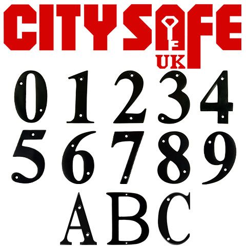 Black 3 Inch Screw Fix Door Numbers and Letters