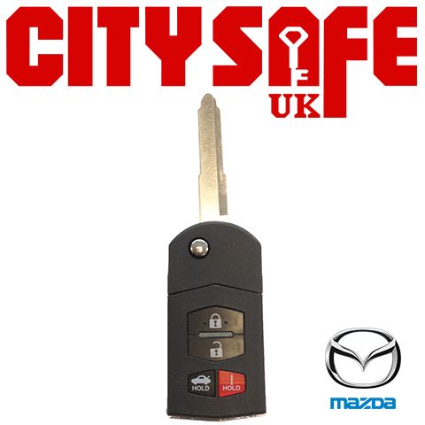 Mazda Flip Key Repair Case - 4 Buttons (Includes MAZ24R Blade)