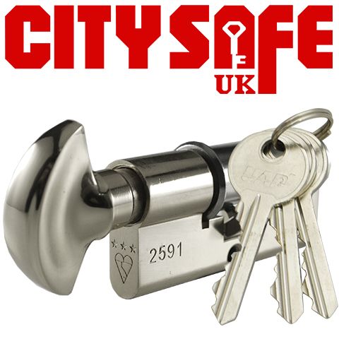 Chrome 3* Kitemarked Thumb Turn Euro Cylinders