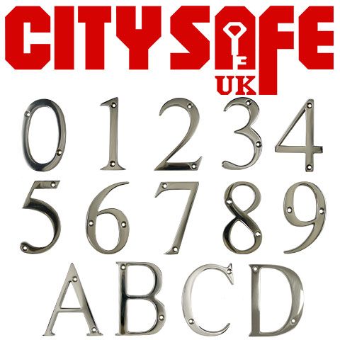 Mirror Polished 3 Inch Thin Door Numbers and Letters