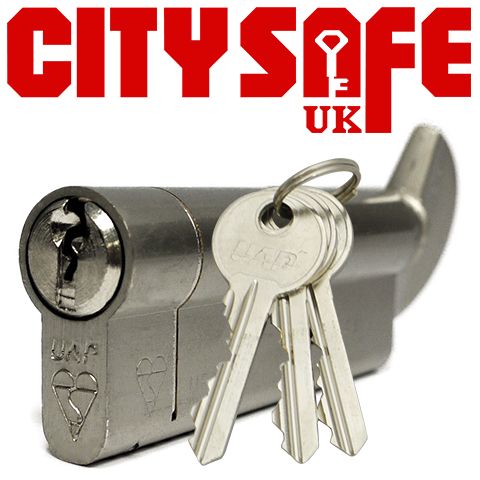 Nickel 1* Kitemarked Thumb Turn Euro Cylinders
