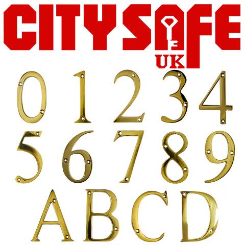 PVD Gold 3 Inch Thin Door Numbers and Letters