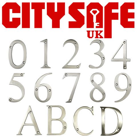 Satin Stainless 3 Inch Thin Door Numbers and Letters