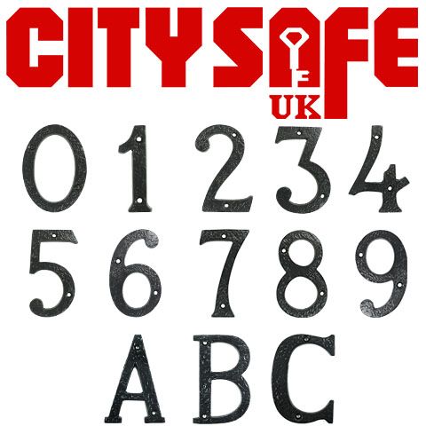 Black Iron Door Numbers and Letters